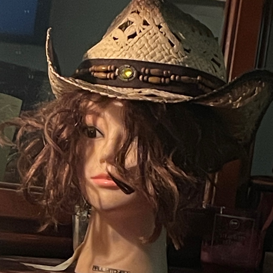 Stylish Tan Cowboy Hat With Beaded Band